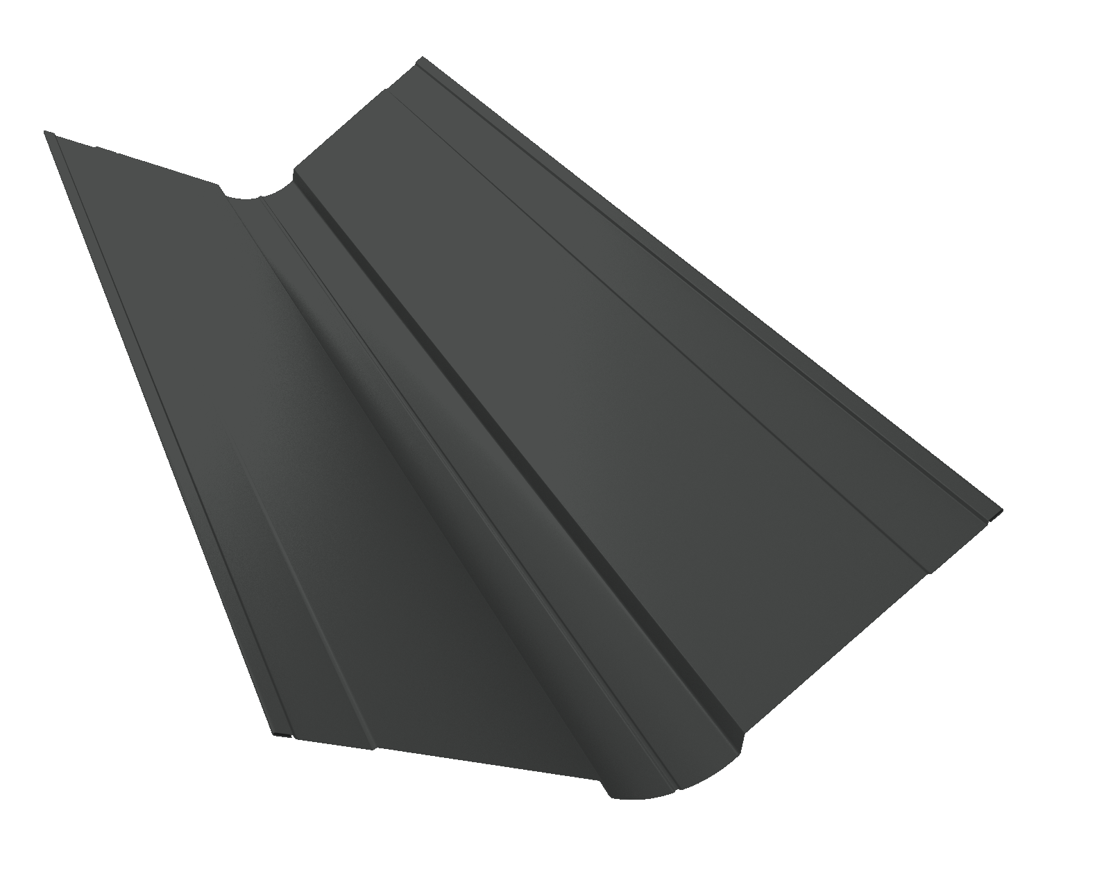 Планка ендовы верхней фигурной 150x150 0,5 Velur X RAL 7016 антрацитово-серый (3м) — Grandline