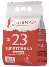Шпатлевка гипсовая высокопрочная супершов Forman 5 кг — Сухие строительные смеси