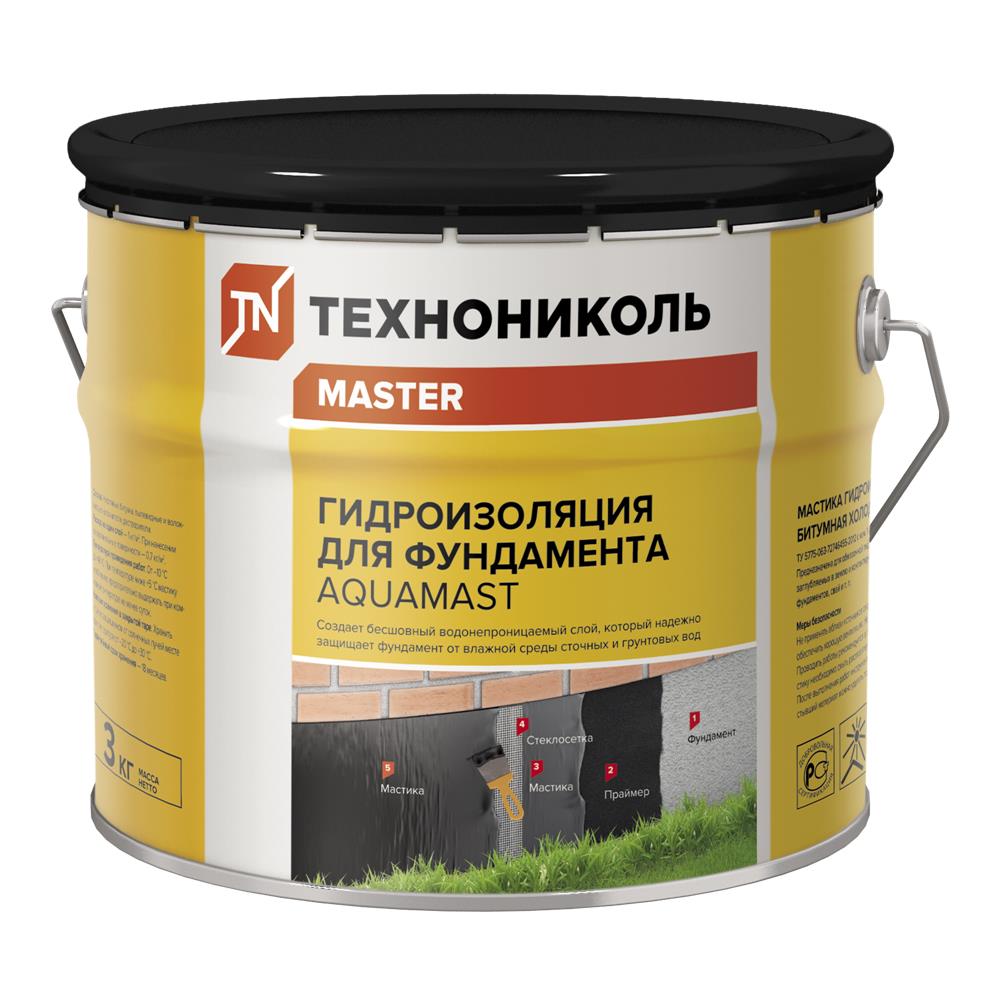 Мастика битумная AquaMast, ведро 3 кг — Технониколь