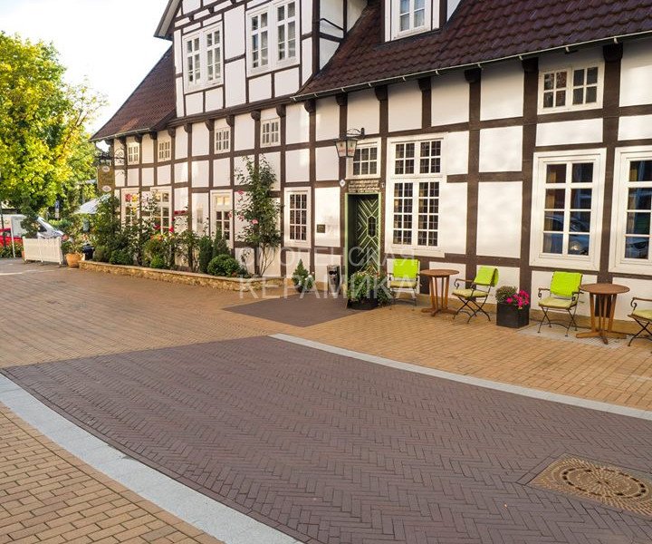 Тротуарный клинкер Feldhaus Klinker umbra plano P502KF 200x100x45 — Коричневая
