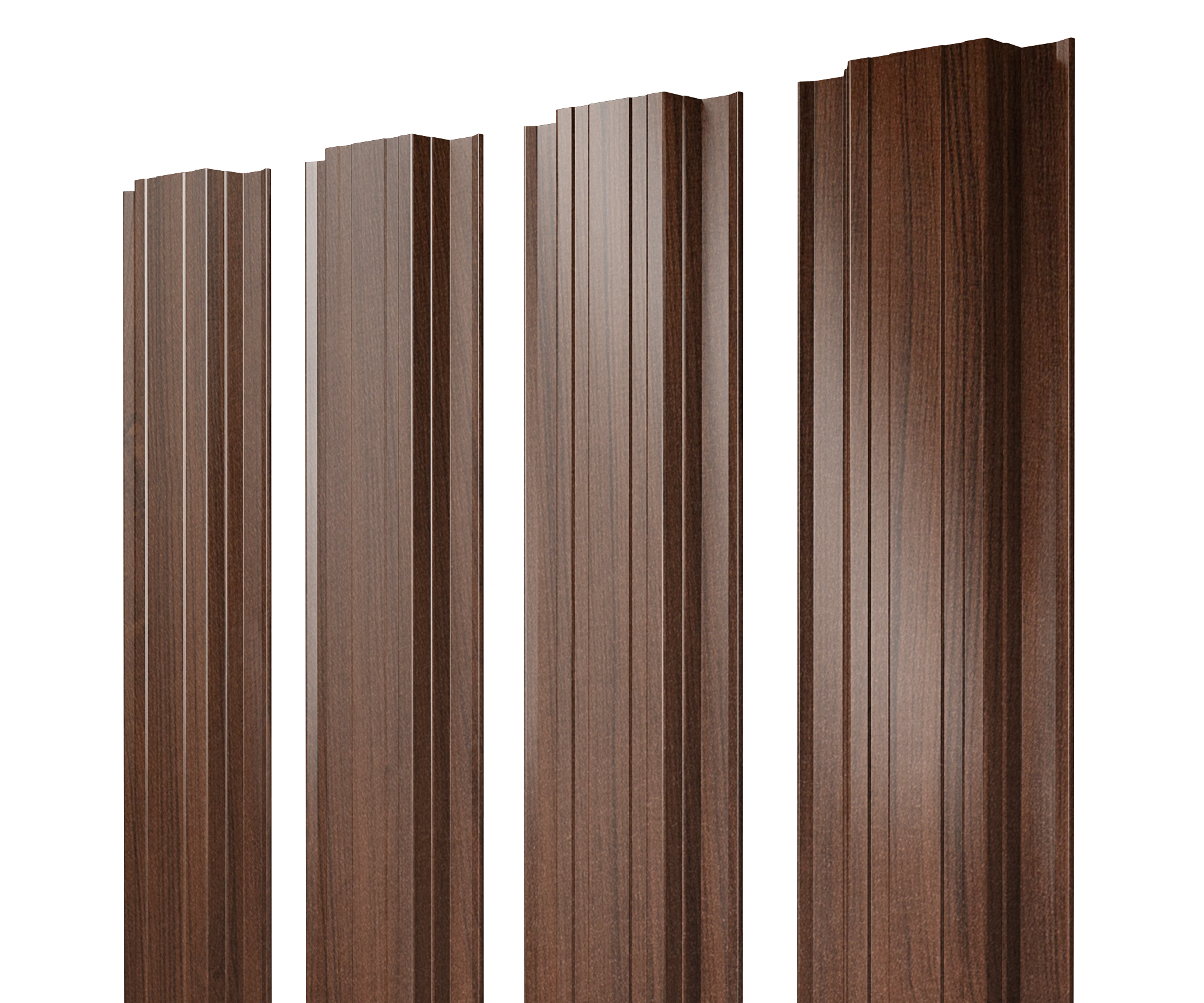 Штакетник Прямоугольный с прямым резом 0,45 Print Elite Choco Wood TwinColor — Grandline