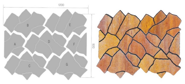 Тротуарная плитка BRAER Сан Тропе, Color Mix Каньон (982х1191х60) — Braer