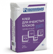 Клей для газоблоков ГИПСОПОЛИМЕР, 25кг — Клей для газобетона