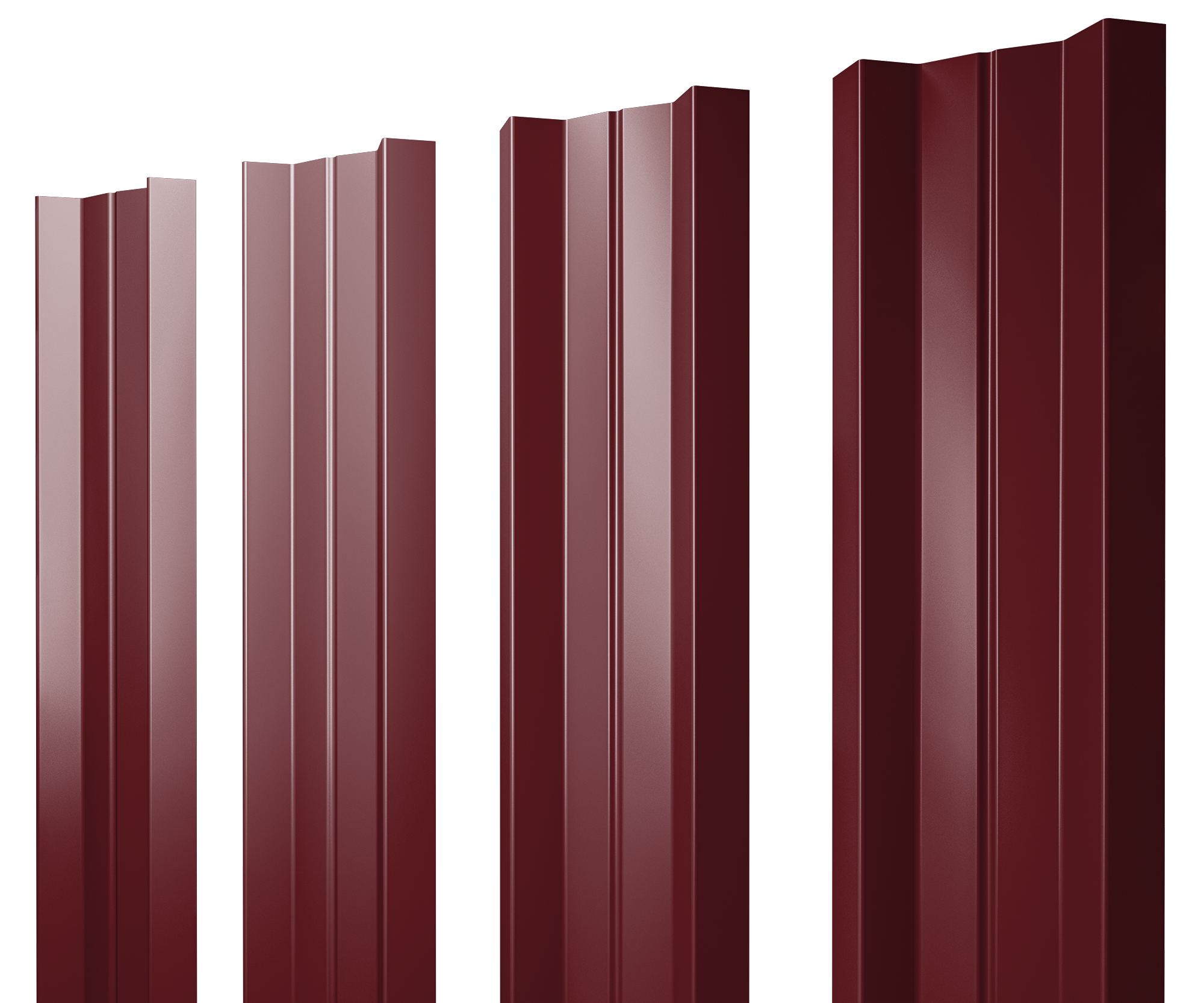 Штакетник М-образный А с прямым резом 0,45 Drap RAL 3005 красное вино — Grandline