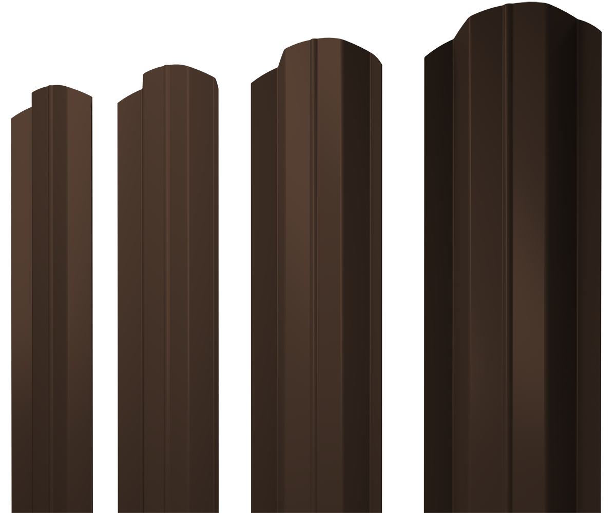 Штакетник М-образный В фигурный 0,4 PE RAL 8017 шоколад — Grandline