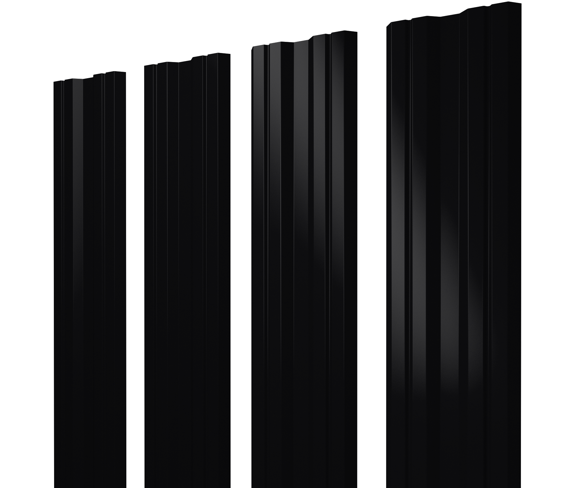 Штакетник Twin с прямым резом 0,45 PE-Double RAL 9005 черный — Grandline