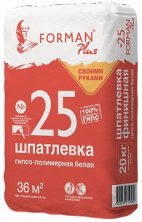 Шпатлевка гипсо-полимерная финишная белая премиальная Forman 25 кг — Сухие строительные смеси