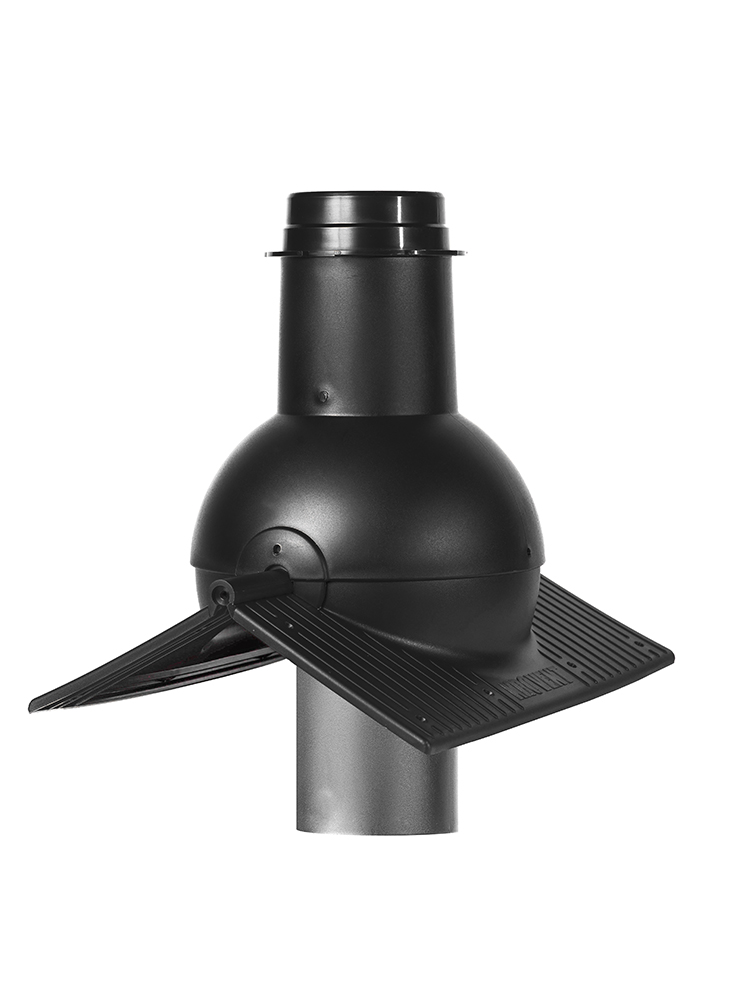 Выход канализации коньковый Krovent Pipe-cone черный — Grandline