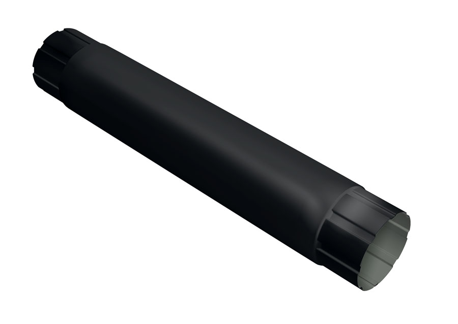 Труба круглая соединительная Optima Matt 90мм 1м RAL 9005 — Grandline