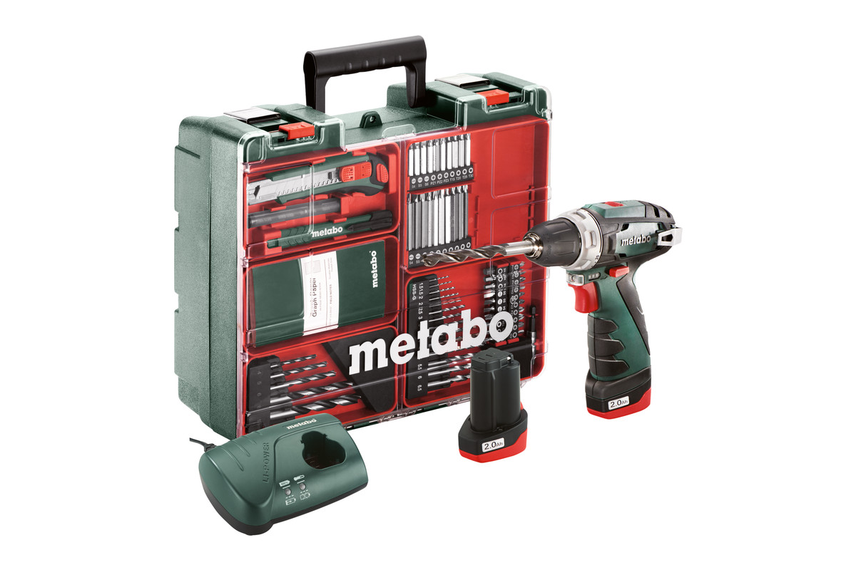 Шуруповерт аккумуляторный + набор оснастки Metabo POWERMAXX BS BASIC (600080880) — Grandline