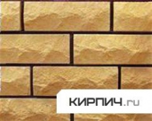 Силикатный кирпич оранжевый полуторный рустированный ложок КЗСК — Кирпич