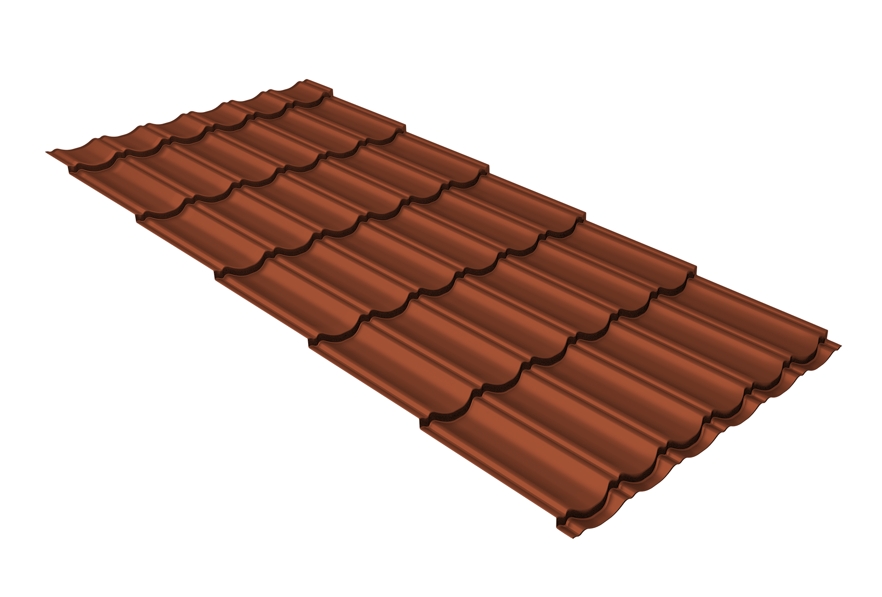 Металлочерепица квинта Юг Grand Line 0,5 Velur X RAL 8004 терракота — Grandline