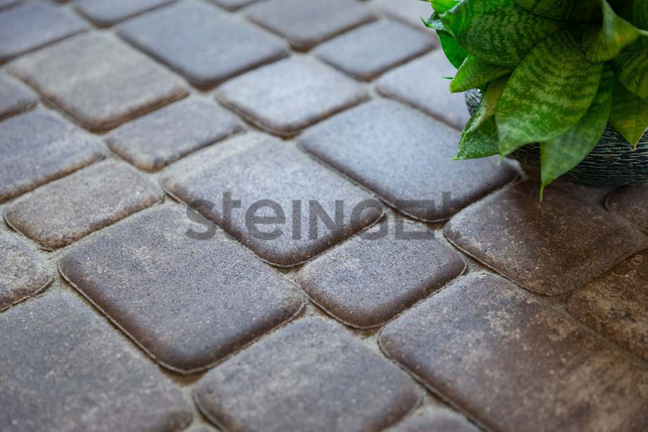 Плитка тротуарная Steingot Colormix Классика высота 60мм Stein Brown частичный прокрас — Grandline