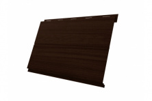 Вертикаль 0,2 line 0,45 Print Elite с пленкой Choco Wood — Металлический сайдинг