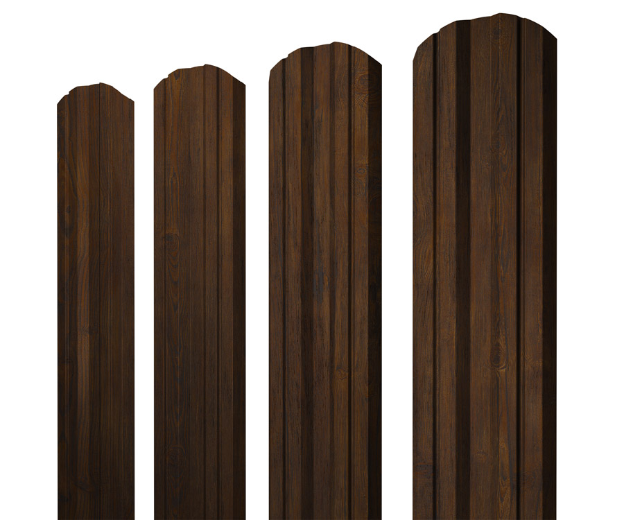 Штакетник Twin фигурный 0,45 Print Elite Chestnut Wood — Grandline