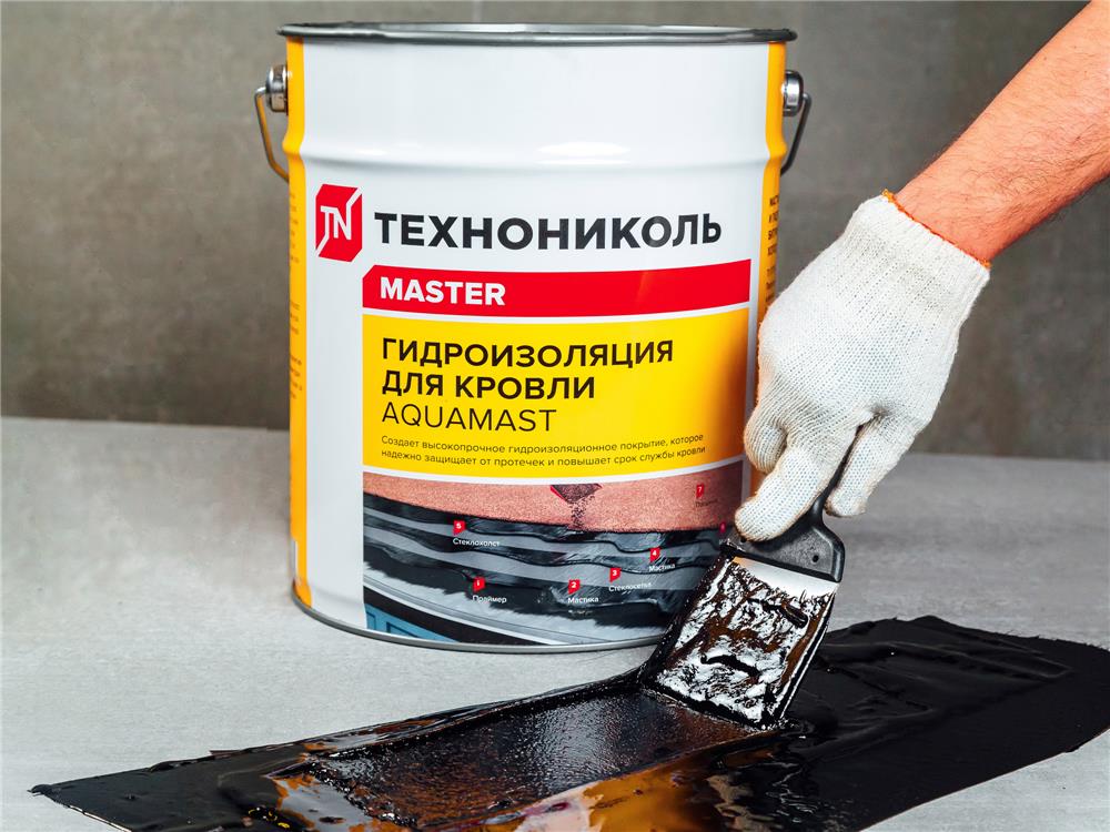 Мастика битумно-резиновая AquaMast, ведро 10 кг — Технониколь