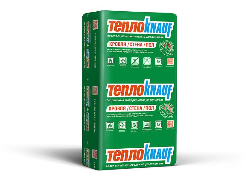 Утеплитель КНАУФ для кровли и стен TS036 100х610х1230 (6м2; 0,6м3) — Grandline