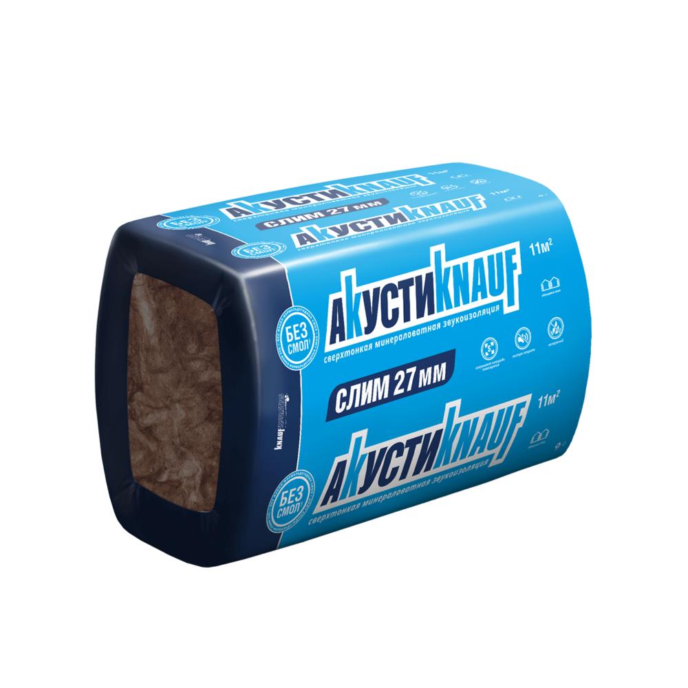 Утеплитель Knauf АкустиKNAUF 920*600*27мм 11.04м2 0.29808м3 минвата (стекловолокно) — Утеплитель