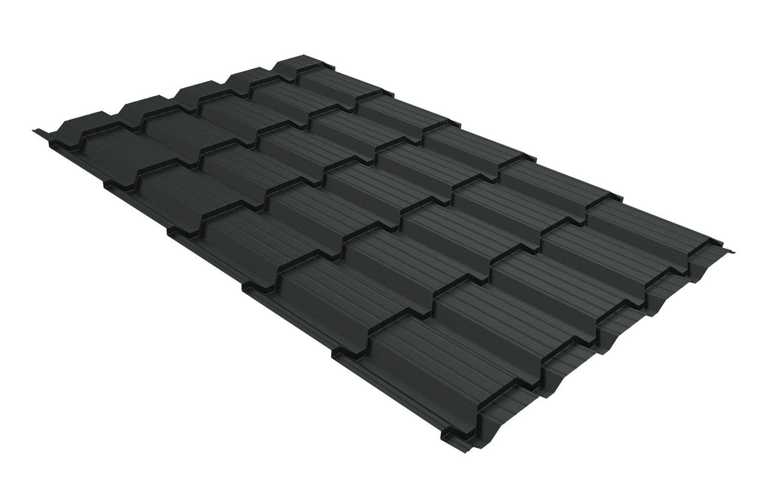 Металлочерепица квадро профи 0,5 Satin RAL 7016 антрацитово-серый — Grandline