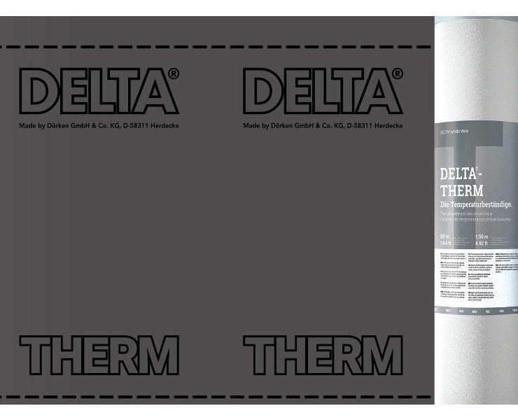Мембрана диффузионная Delta-Therm Plus термостойкая для металлических кровель, с двумя зонами проклейки (75м2) — Grandline