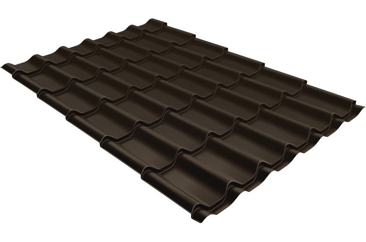Металлочерепица классик 0,5 Satin RR 32 темно-коричневый — Grandline