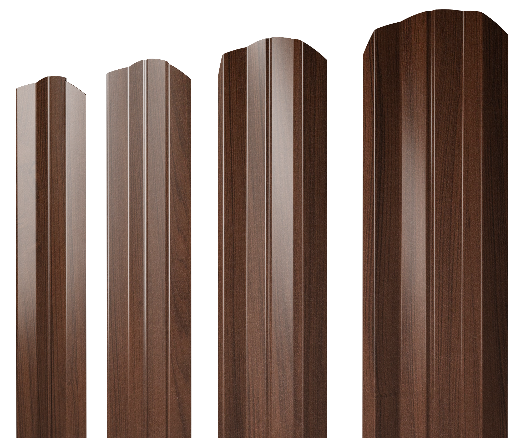 Штакетник М-образный А фигурный 0,45 Print Elite Choco Wood TwinColor — Grandline