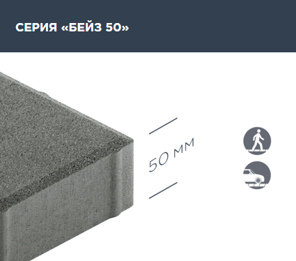 Брусчатка Steingot Серия "БЕЙЗ 50", Квадрат чёрный (300х300х50) — Steingot