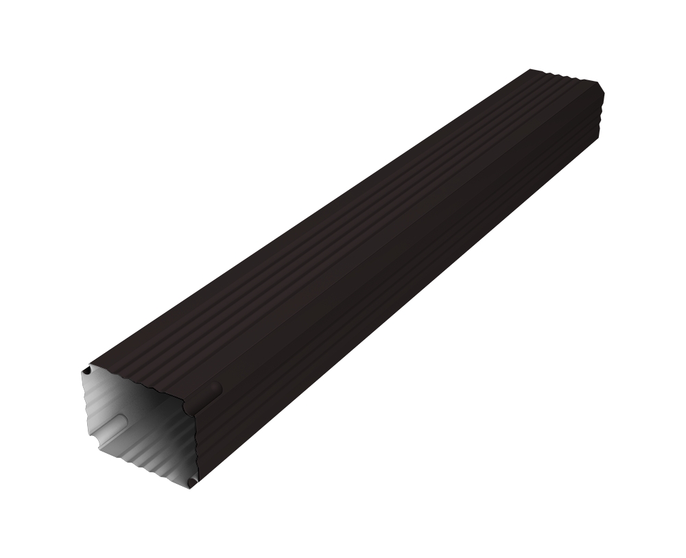 Труба гофрированная Vortex Lite Matt 76х102х1000мм RAL 9005 черный — Grandline
