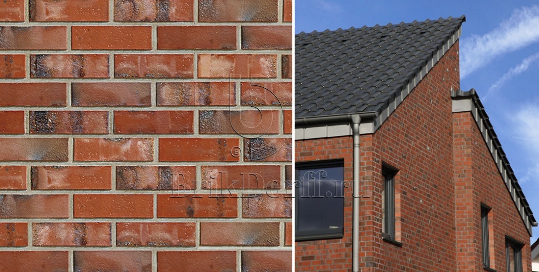 Клинкерный кирпич АВС Artland rot Kohlebrand glatt, NF — 240х115х71
