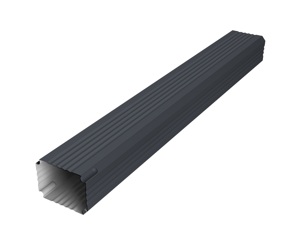 Труба гофрированная Vortex Lite 76х102х1000мм PE RAL 7024 мокрый асфальт — Grandline