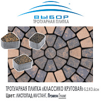 Тротуарная плитка Выбор "Листопад", КЛАССИКО Мустанг (115х115х60) — Выбор