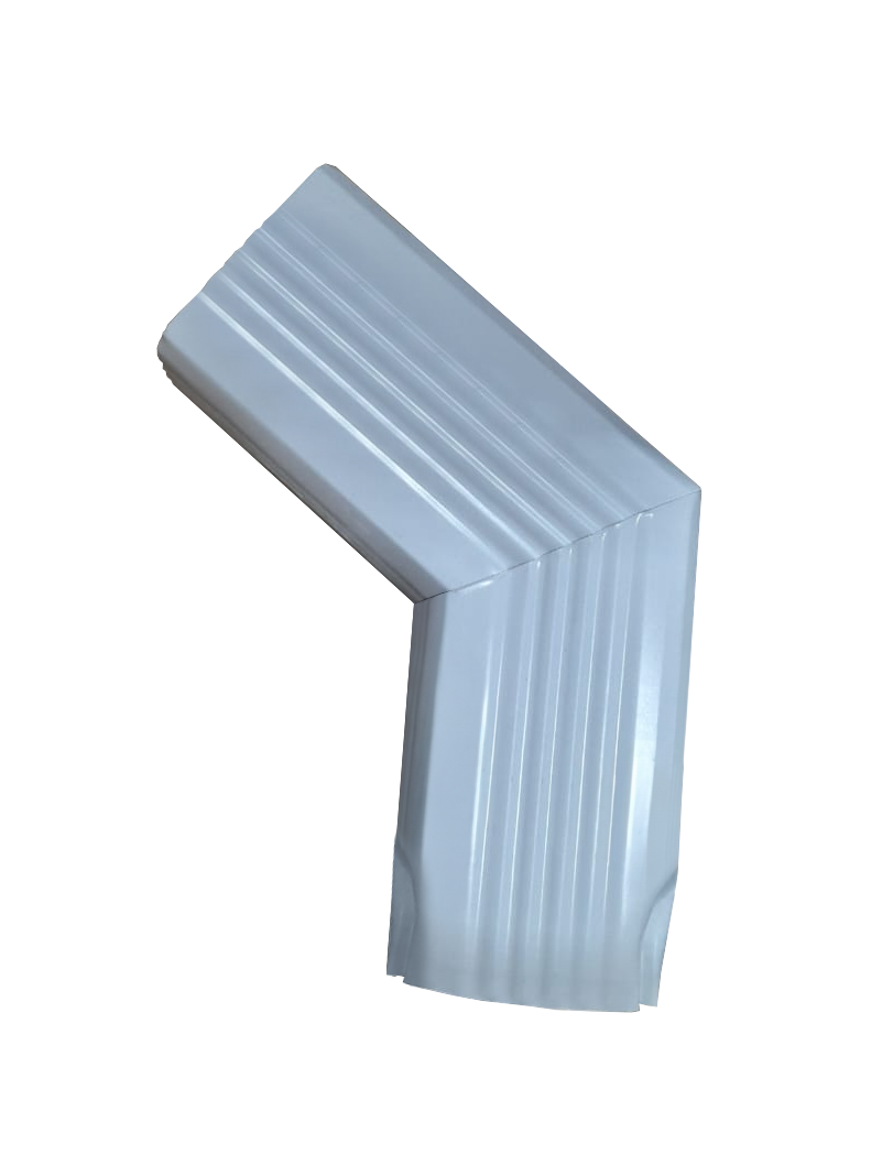 Колено трубы гофрированное боковое левое Vortex Lite 76х102мм PE RAL 9003 сигнальный белый — Grandline