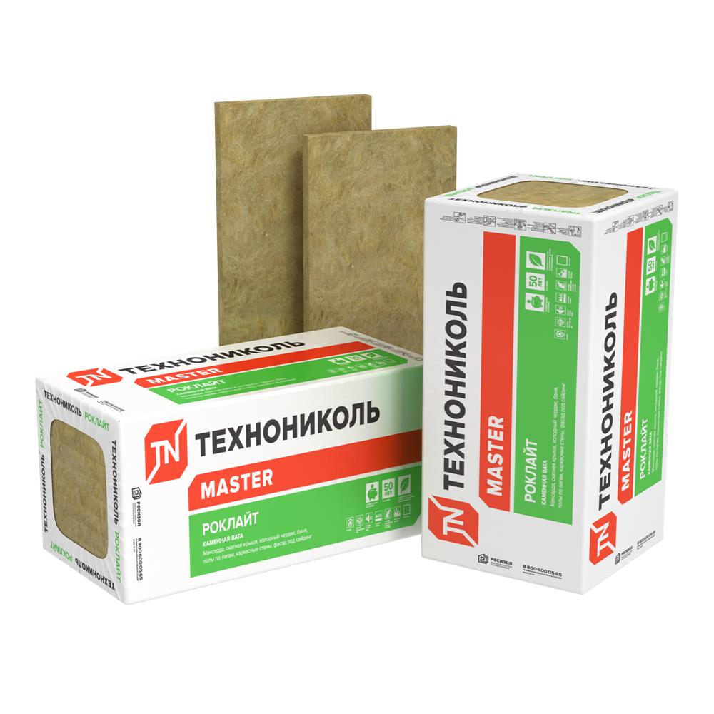 Утеплитель РОКЛАЙТ, 1200х600х100 мм, (6 плит, 4,32 кв.м) — Технониколь