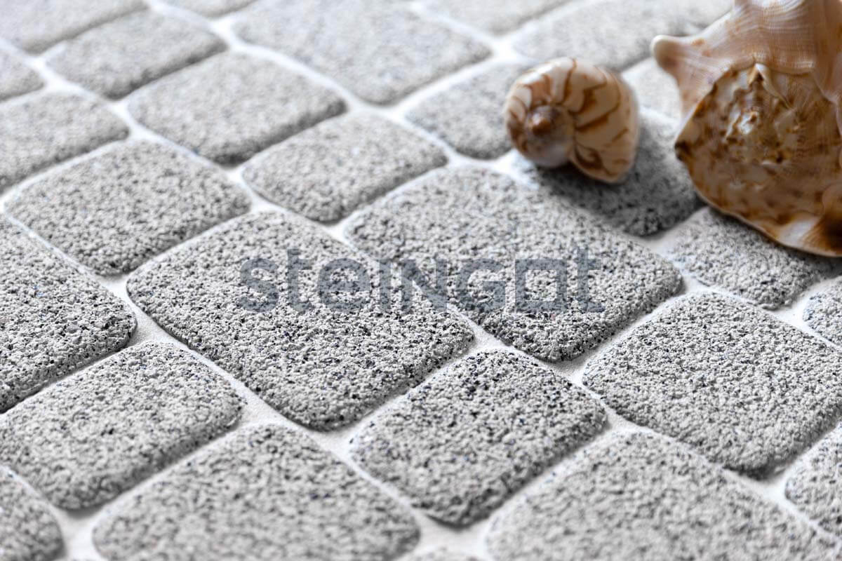 Плитка тротуарная Steingot Granit Premium Классика арко высота 60мм Bianco Nero частичный прокрас — Grandline