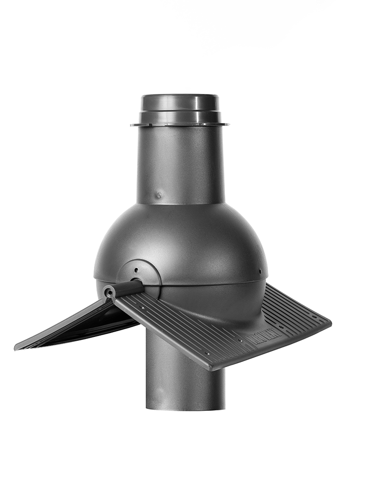 Выход канализации коньковый Krovent Pipe-cone серый — Grandline