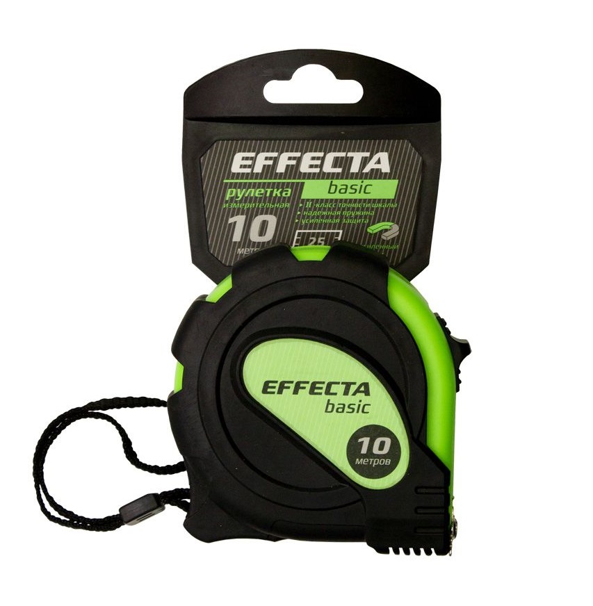 Рулетка 10м с магнитом, 2 фиксатора Effecta Basic — Grandline
