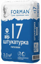 Штукатурка гипсовая Влагостойкая машинного и ручного нанесения Forman 30 кг — Штукатурки