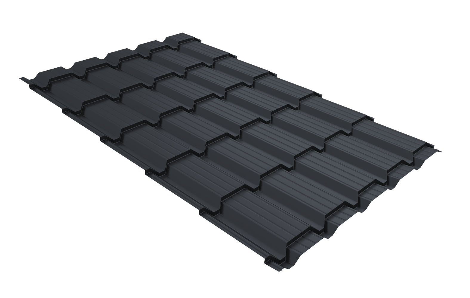 Металлочерепица квадро профи 0,5 Drap TX RAL 7024 мокрый асфальт — Grandline