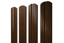 Штакетник Twin фигурный 0,45 Print Elite Choco Wood TwinColor — Штакетник