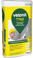 Штукатурка цементная Vetonit Weber TT40 серый 25 кг — Цементная