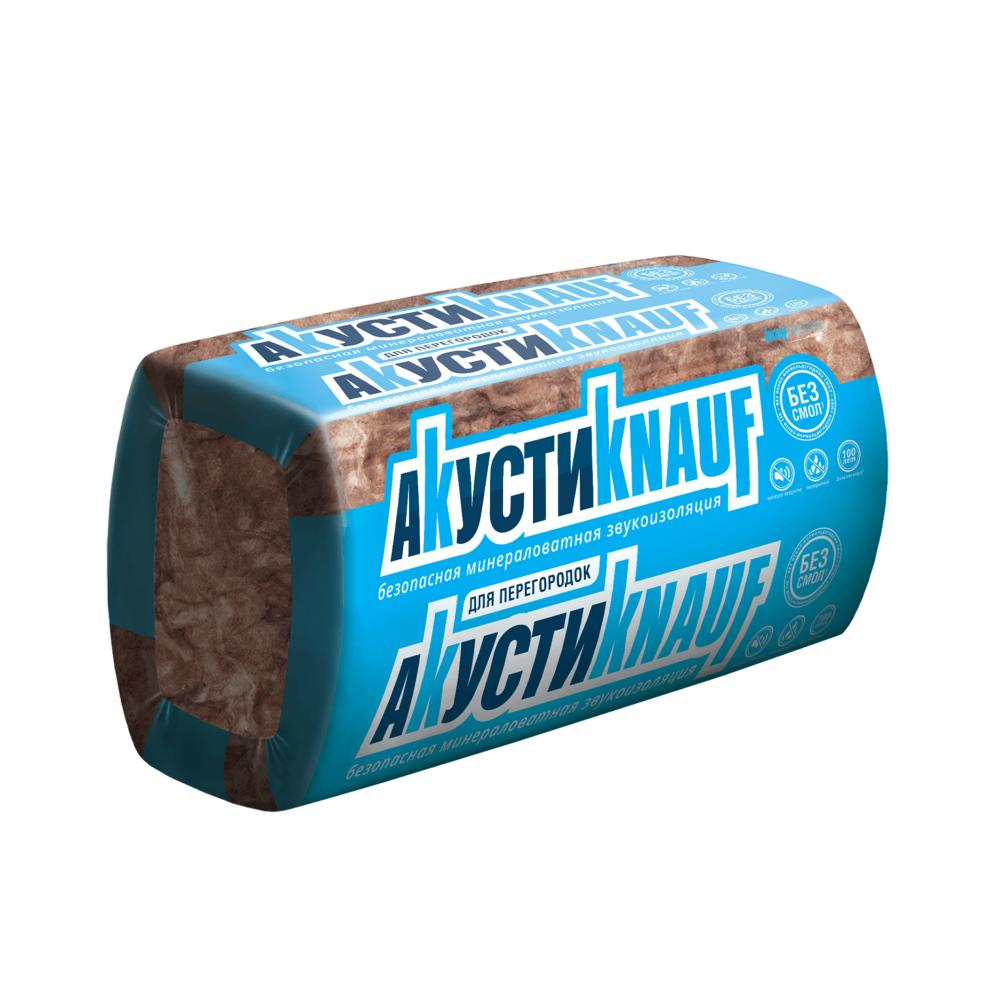Утеплитель Knauf АкустиKNAUF 1230*610*75мм 9.0036м2 0.67527м3 минвата (стекловолокно) — Утеплитель