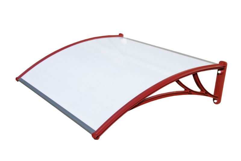 Козырьки Krovent из поликарбоната 1500х930х280 молочный (красн. кроншт) — Grandline