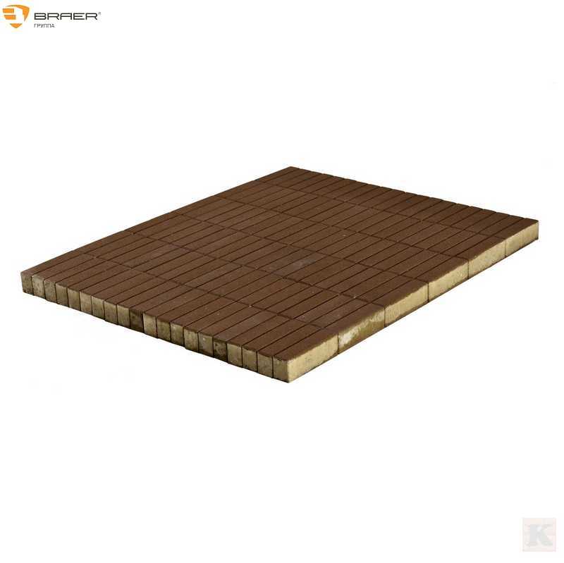 Тротуарная плитка BRAER Прямоугольник Коричневый, 60мм (200х100х60) — Braer