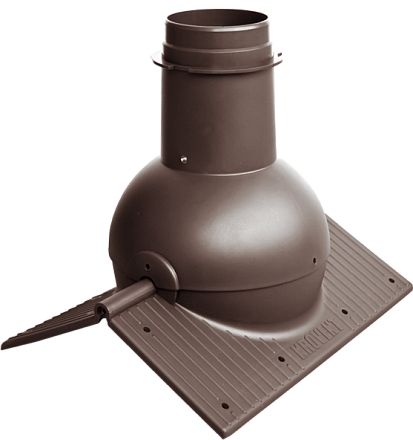 Коньковый элемент Krovent Pipe-Cone коричневый — Grandline