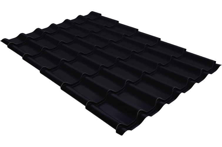Металлочерепица классик 0,5 Satin Matt RAL 9005 черный — Grandline