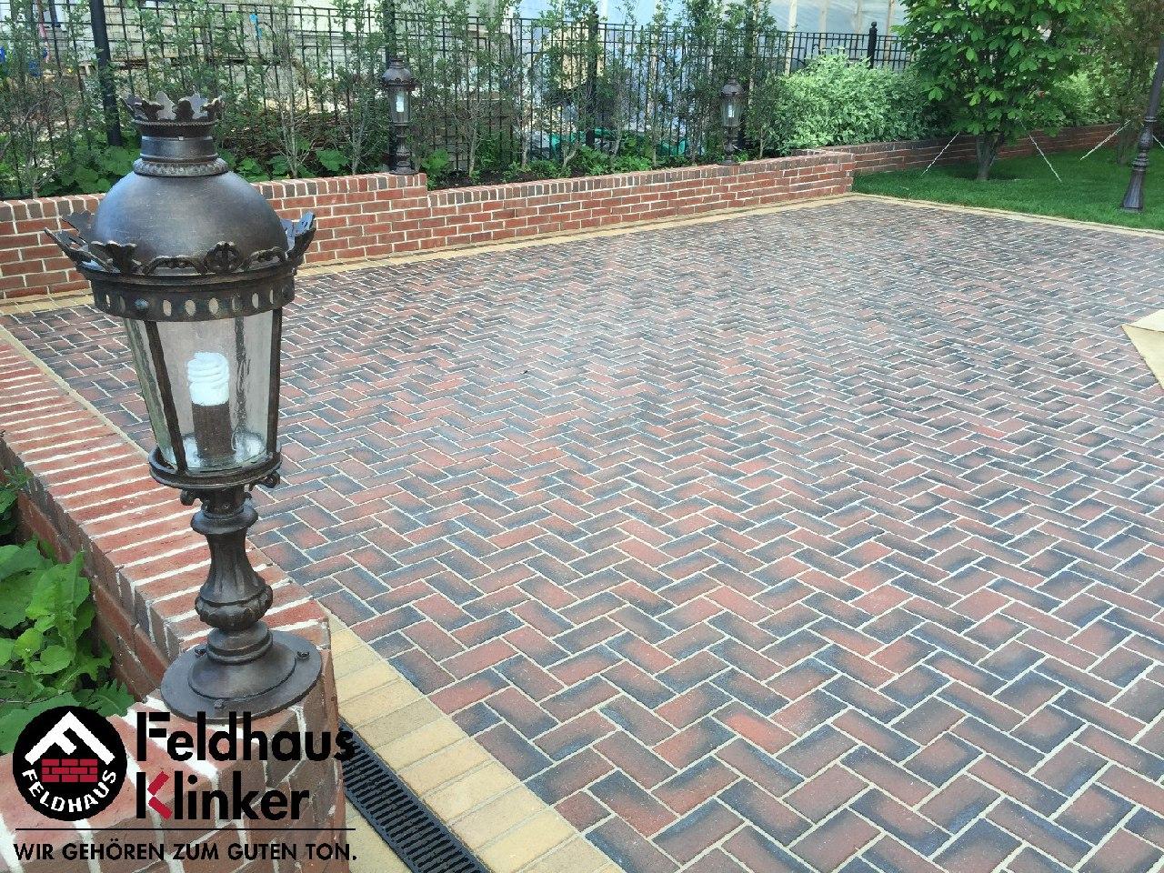 Клинкерная брусчатка Feldhaus Klinker gala nero P408KDF* 200x100x52 — Клинкерная