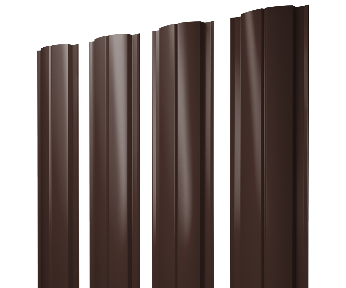 Штакетник Полукруглый Slim с прямым резом 0,45 Drap TX RAL 8017 шоколад — Grandline
