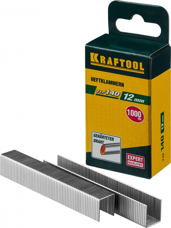 Скобы для степлера KRAFTOOL 12 мм широкие тип 140, 1000 шт (31680-12) — Grandline