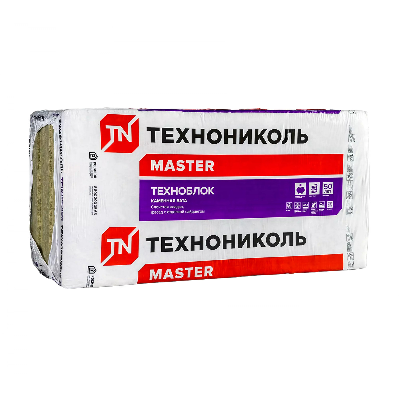 Утеплитель ТехноНИКОЛЬ Техноблок Стандарт 1200*600*100мм 2.88м2 0.288м3 минвата (базальт) — Утеплитель