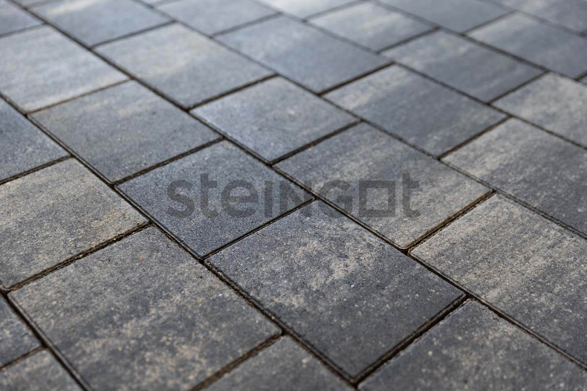 Плитка тротуарная Steingot Colormix Новый город высота 60мм Stein Black частичный прокрас — Grandline